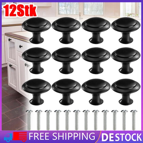 12x schwarz möbelknöpfe - schwarz,
